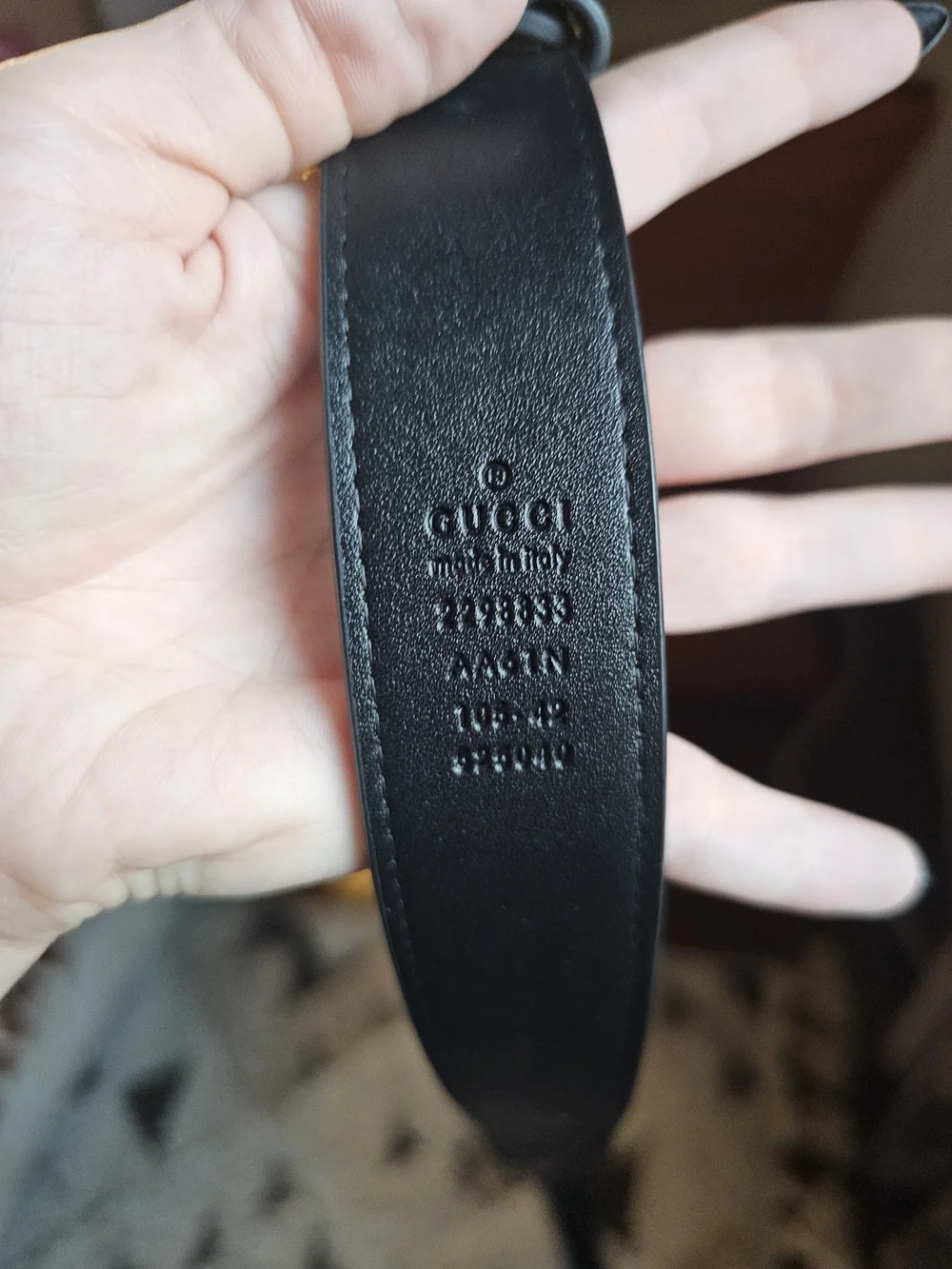 Gucci Black Leather Belt with Gold Interlocking G Buckle